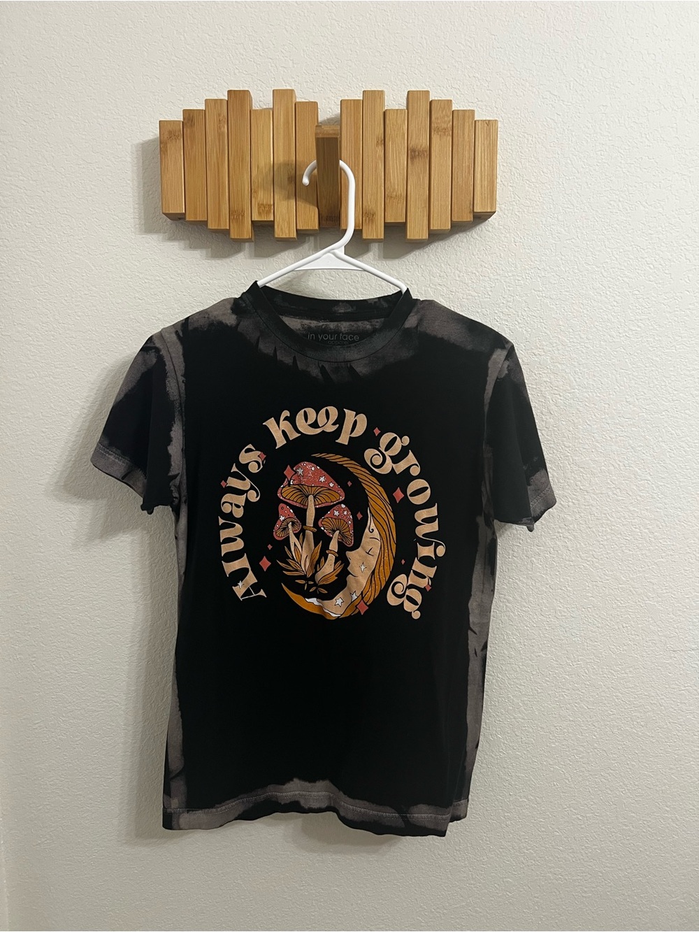 In Your Face Apparel Tie-Dye Graphic Tee - Black with Taupe Accents